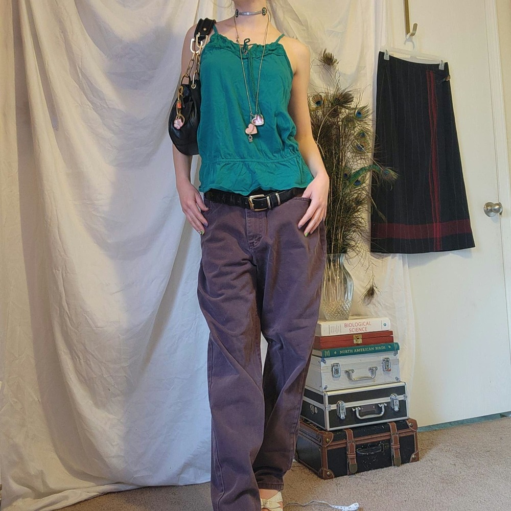 pine green boho top
